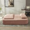 Multi Functional Sectional Sofa Bed With Independent Chaise Lounge And Functional Blanket - Pink - Image 6