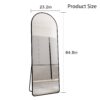 Arched Floor Mounted Full Length Mirror For Bathroom And Bedroom - Black - Image 3