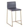 Marcel Mara - 5 Piece Upholstered Contemporary Counter Height Dining Set - Black / Gold / Gray - Image 4