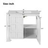 Vintage Bathroom Vanity Organizer With Sink And Storage Cabinet, 36" - Antique White - Image 3