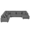Modern Oversized U Shaped Sectional Sofa With Chaise Lounge - Dark Gray - Image 17