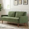 Sofa, European Style With Sleek Design, Modern & Vintage Flair, Upholstered 3 Seater Couch - Green - Image 5