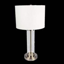 Luna - Table Lamp With On / Off Switch Clear Body Base - Clear / Silver / White