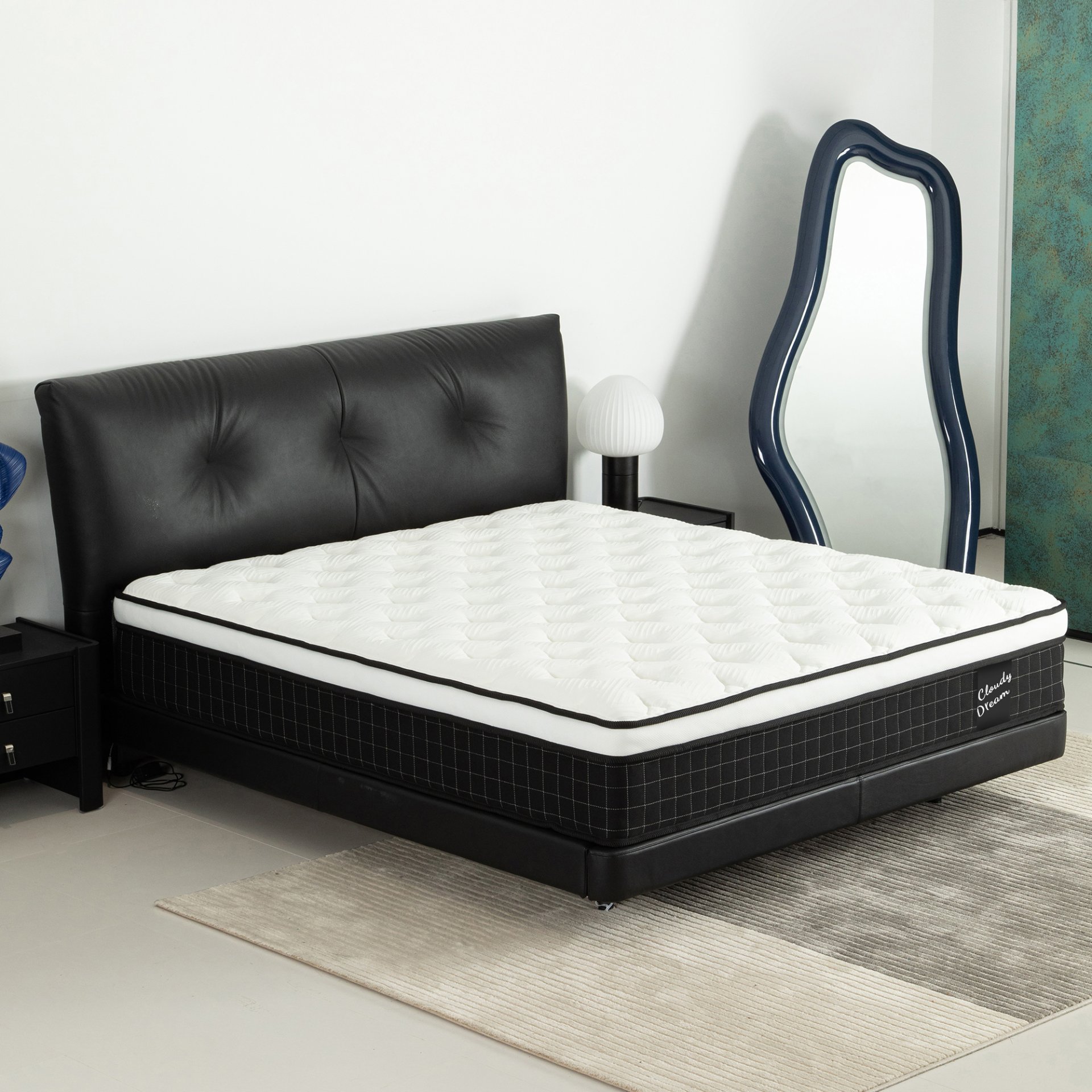 12" Full Size Hybrid Mattres 12" With 7 Zoned Memory Foam Individual Pocket Springs Breathable Knitted Cover - White - Image 8