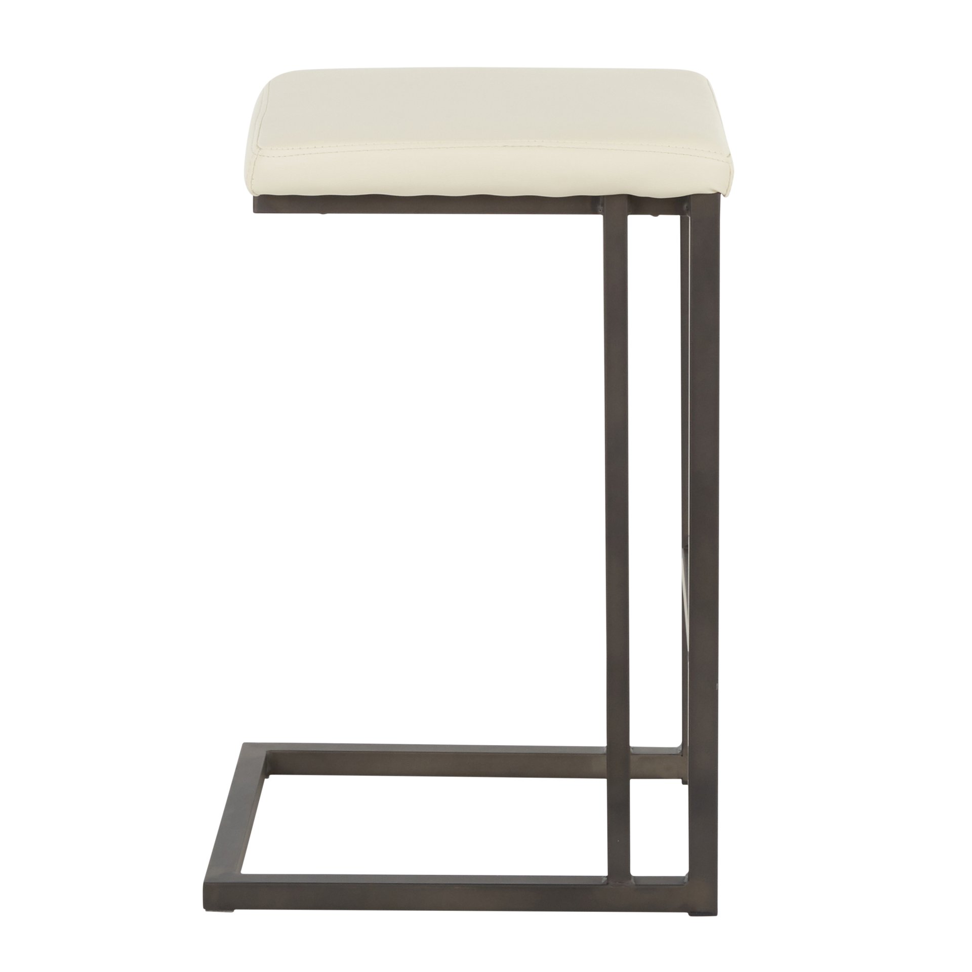 Roman - Industrial Counter Stool (Set of 2) - Antique Metal / Cream - Image 3