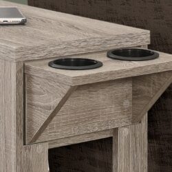 Accent Side Table, Storage, Lamp, Transitional - Taupe
