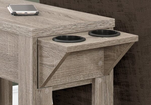 Accent Side Table, Storage, Lamp, Transitional - Taupe