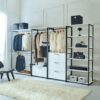 Fiona - Freestanding Walk In Wood Closet System & Metal Frame Durable Storage Solution Melamine - White - Image 2