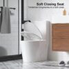 Glossy Tornado Flush 1 Piece Toilet With Dual Flush, Soft Close Seat - Gloss White - Image 8
