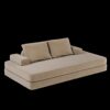Multifunctional Convertible Sofa Bed With 2 Tumbler Backrests And 2 Pillows, Diy Modern Upholstered Couch - Camel - Image 24