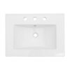 Rectangular Single Vanity Top With 3 Faucet Hole Sink - White - Image 4