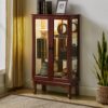 Curio Cabinet Lighted Curio Diapaly Cabinet With Adjustable Shelves And Mirrored Back Panel, Tempered Glass Doors 3 Tier, (E26 Light Bulb Not Included) - Cherry - Image 10