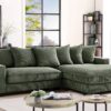Luxe - Oversized 2 Piece Right Facing Sectional Couches For Living Room, L Shaped Sofa With Chaise - Dark Green - Image 7