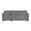 L Shaped Convertible Sofa Bed With Storage, Cup Holders, USB Ports Chenille - Gray - Image 23