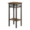 Accent Table Plant Stand Square Marble Look - Espresso - Image 8