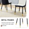 Modern 2 Tone Dining Chairs With Gold Decorated Legs Metal Legs, (Set of 4) - White / Black - Image 8