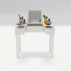 Vanity Table With LED Lights, Flip-Top Mirror And 2 Drawers, Jewelry Storage - Chic White - Image 5