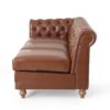 Comfy Large Sectional Sofa With Wooden Legs, Retro Style For Living Room - Light Brown - Image 6
