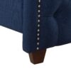 Marcella - King Upholstered Shelter Headboard Bed Set - Dark Sapphire Blue - Image 8