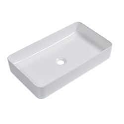 Vessel Rectangular Bathroom Sink - White