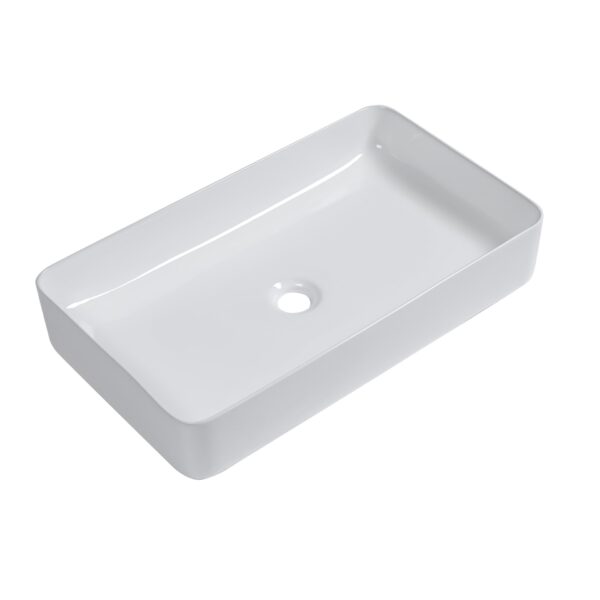 Vessel Rectangular Bathroom Sink - White