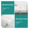 Rectangle Wall Mount Bathroom Sink With Single Faucet Hole, Stain Resistant - White - Image 6