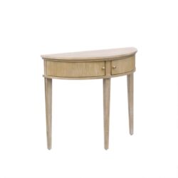 Vintage Inspired Storage Console Table With Fluted Doors - Reclaimed Wheat