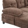 Modern U Shaped Sectional Sofa With Dual Chaise Lounges Storage Pockets And Armrest Pillows - Brown - Image 19