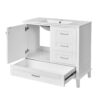 36" Bathroom Vanity With Solid Pine Frame, Soft Close Door Drawers - White - Image 13