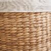 Ludmilla - Round Tall Water Hyacinth Woven Wicker Laundry Hamper With Lid For Clothes Canvas Toys And Book Storage With Removable Liner - Natural / Light Brown - Image 6
