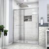 Single Sliding Bypass Shower Enclosure, Tempered Glass - Chrome - Image 2