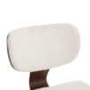 Modern Boucle Fabric Upholstered Side Chair, Bentwood Frame - White / Walnut - Image 11