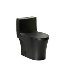 1 Piece Toilet With Dual Flush And Soft Closing Seat - Matte Black