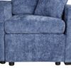 L Shaped Convertible Sofa Bed With Pull Out Bed, Cup Holders, And Storage Space - Blue - Image 26