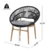 Cyril - Outdoor Wicker Papasan Style Dining Chair (Set of 2) - Dark Gray / Teak - Image 8