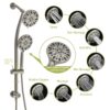 Multi Function Dual Shower Head Shower System With 4.7" Rain Showerhead, 7 Function Hand Shower, Adjustable Slide Bar - Brushed Nickel - Image 7