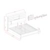 King Size Bed 5 Piece Set With Bookcase - Black / Gray - Image 3