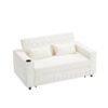Pull Out Sofa Bed Convertible Couch Loveseat Sofa Modern Sleeper Sofa With Adjustable Backrest For Living Room - Beige - Image 17