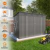 Outdoor Storage Shed 4 X 9 Ft With Sloping Roof And Vents For Garden And Patio - Gray - Image 9