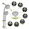 Multi Function Dual Shower Head System With 4.7" Rain Showerhead And Adjustable Slide Bar - Chrome - Image 5