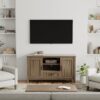 Lev - TV Media Stand - Smoky Brown - Image 11