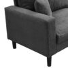 Modern Upholstered High Resilience 3 Seater SofaCorduroy With Wooden Frame - Dark Gray - Image 9