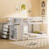Full Over Full Bunk Bed With Storage And Shelves And Elegant Durable Design - White - Image 14