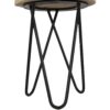 Rustic Accent Round Side Table With Iron Hairpin Legs - Black Brown - Image 6