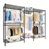 Heavy Duty Garment Rack With 8 Adjustable Wire Shelves And 5 Clothes Rails, Freestanding Closet Organizer Metal - Black - Image 2