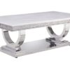 Zander - Printed Faux Marble Top & Mirrored Table - Marble - Image 7