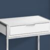 Accent Side Table, Storage Drawer, Glossy Modern - White - Image 7