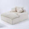 Harbor - Comfortable Luxury Sofa Turtle Fleece Fabric - White - Image 14