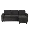Convertible L Shaped Sofa Couch With Storage, Cup Holders, USB Ports - Black - Image 12
