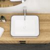 Modern Rectangular Vessel Bathroom Sink - White - Image 4